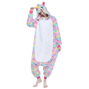 Mehrfarbiges EINHORN Halloween Kostüm Unisex Erwachsene XL 71-75" Body Anzug NEU COSPLAY - Bild 1 von 10