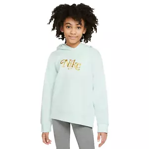Nike Girls Sportswear Fleece FZ Hoodie in Barely Green, Size M, DC7097-394 - Picture 1 of 6
