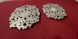 2er Set Sheffield Silver Co Untersetzer - klein & groß erweiterbar rund - gestempelt - Bild 1 von 11