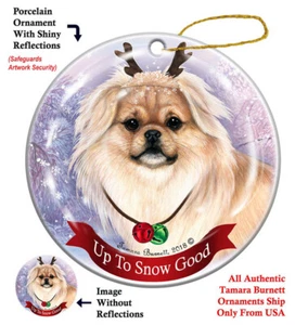 Up to Snow Good Ornament - Cream Tibetan Spaniel - Picture 1 of 1