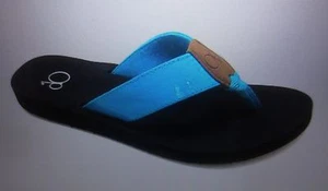NEW Girl Kid Size 11-12 or Youth 4-5 OP Ocean Pacific Blue Flip Flops Sandals - Picture 1 of 1