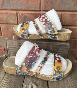 Josef Seibel Tonga 54 Sz 38 slip on sandals Floral US 7.5 Flowers Shoes $180 - Picture 1 of 15