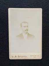 Antique Grass Valley California Identified Handsome Man Cabinet Photo Card