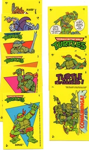 1989 Topps TMNT Teenage Muntant Ninja Schildkröten Karten - Komplettset + 11 Aufkleber - Bild 1 von 2