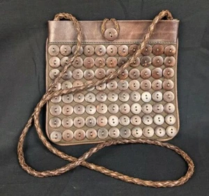 Gammon Shire Accesorios Cuero Bandolera Correa Trenzada Botones Cartera De Colección - Imagen 1 de 12