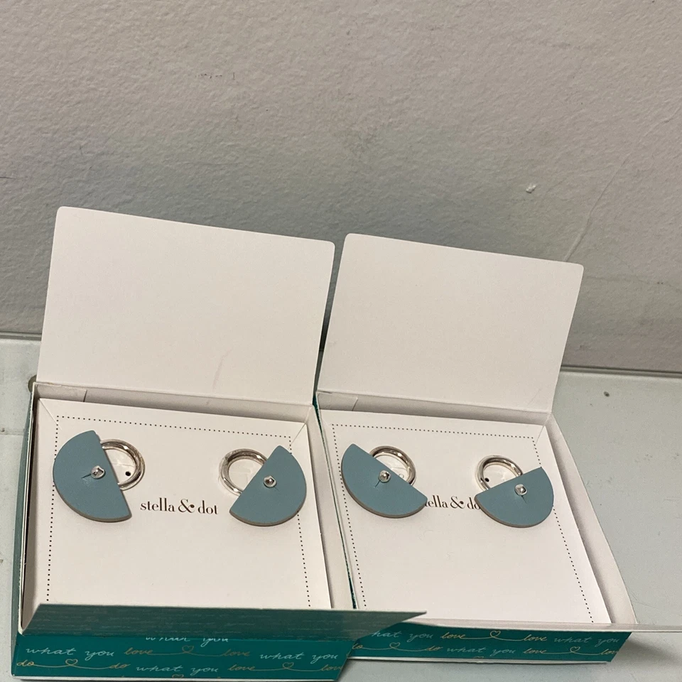 Aros frontales Stella & Dot Color Pop - PLATEADOS totalmente nuevos conjunto de 2 dos pares Foto 1 de 4