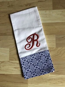 "Monograma ""R"" Azul Blanco Rojo Toalla de Té Nantucket Distribución NUEVO SIN ETIQUETAS 18"" x 27"  - Imagen 1 de 7