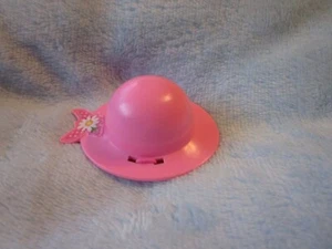 Barbie Vintage Pink Hat with Floral Bow, Hard Plastic - Picture 1 of 4