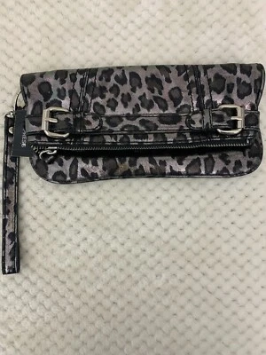 Bolso Clutch EXPRESS Negro y Estaño Estampado Animal -Nuevo Foto 1 de 4