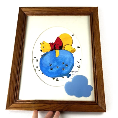 Ursinho Pooh e a Árvore de Mel Arte Pintada à Mão Pooh em Balão Abelhas - Imagem 1 de 4