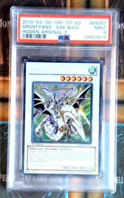 Yugioh PSA 9 Mint  1st Edition Dragunity Knight Gae Bulg HA03-EN057 Secret Rare - Image 1 of 2
