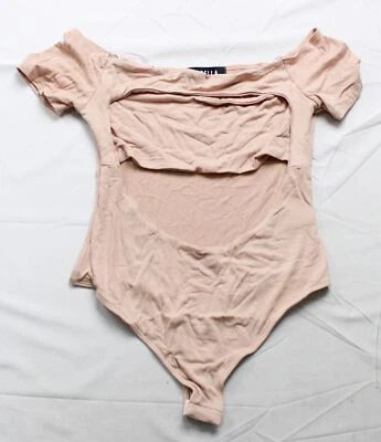 Sorella Women's SS Off-Shoulder Front Cut Out Bodysuit JL3 Nude Beige Large - Image 1 of 3