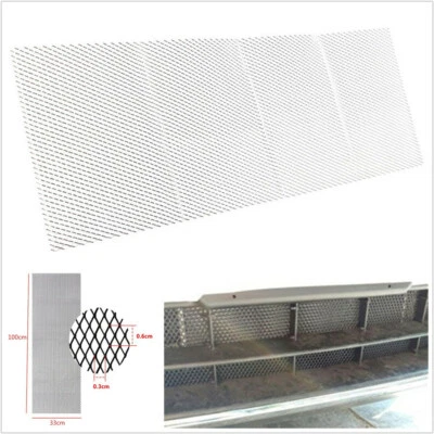40 x 13 дюймов / 100 x 33 см автомобильная передняя гоночная решетка сетка алюминий 3 мм * 6 мм сетка серебро * 1 - Изображение 1 из 4