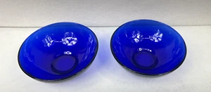 2 Cobalt Blue Soup Cereal Desert Salad Snack Bowls 5.5" Vintage MCM Modern - Picture 1 of 5