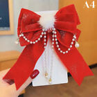 Red Golden Velvet Bow Hair Ornament Chinese New Year Accessories Hair Clips For