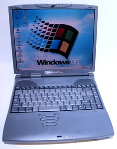 Windows 95 Retro Laptop Toshiba Satellite Pro 4270 Intel 14" CD 3,5 Disk COM Win - Imagen 1 de 24