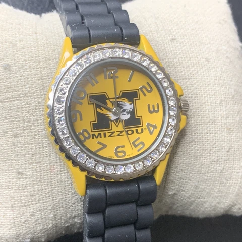 Mizzou Tigers Watch University of Missouri Unisex Wristwatch Rhinestone 38mm Cover