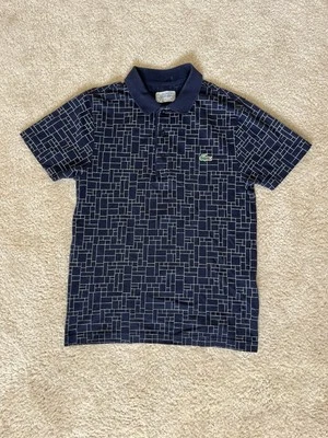 Lacoste Sport Blue/White Geometric Polo YH7458 EST. Size Small see measurements - Image 1 of 4