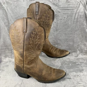 Ariat Heritage Western Boots Womens 11 C Wide Cowboy Cowgirl Distressed Brown - Picture 1 of 17