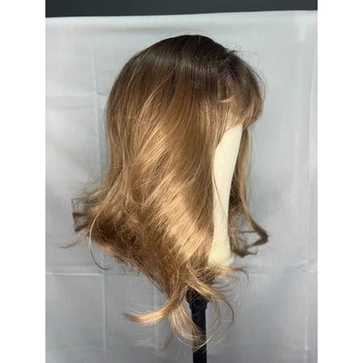 JB Ext. Peluca rubia oscura de 14 pulgadas ondulada resistente al calor sintética Foto 1 de 4