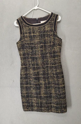 Vestido feminino Trina Turk 6 cinza tweed bainha sem mangas forrado carreira clássico - Imagem 1 de 4