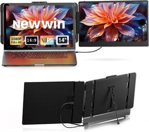 Laptop Screen Extender - 14” FHD 1080P IPS Portable Monitor for Laptop Plug - Bild 1 von 7