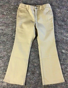 Girls Land's End Size 6 Beige School Uniform Elastic Adjustable Waist Pants - Picture 1 of 13