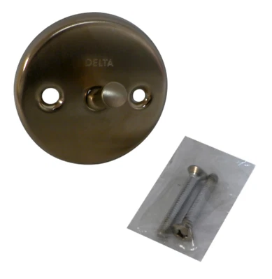 Delta RP31555CZ Placa de desbordamiento y tornillos para residuos de baño con palanca de disparo Foto 1 de 3