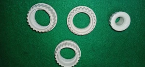 4 Old Electrical Porcelain Threaded Socket Rings - Picture 1 of 2