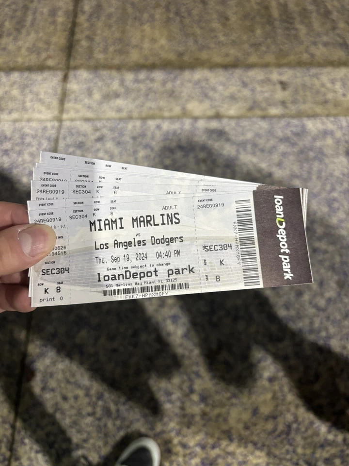 罕见 Shohei Ohtani 50/50 门票存根 - 道奇队对马林鱼队 - 24 年 9 月 19 日! — 第 1/1 张图片