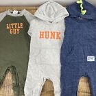 Carters Boys 6 Month Footless One Piece Outfits With Hood Set of 3