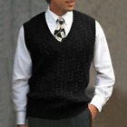 Men's Slim Fit Sweater Vest Pullover Sleeveless Sweaters Cable Knitted V-Neck