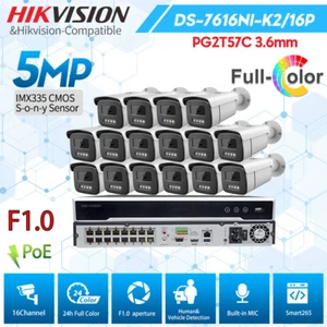 Hikvision Security CCTV System kit 16Channel MIC 5MP ColorVu Bullet Camera Lot