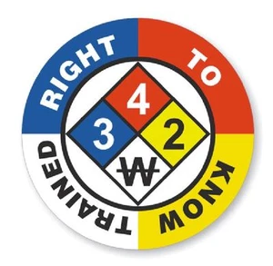 Right To Know Trained Hard Hat Decal Hardhat Sticker Helmet Label H208 - Picture 1 of 1