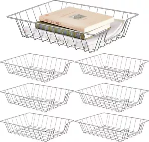 New-6 Pcs Letter Tray Wire Paper Trays Stackable File Desk Organizer Meta - Picture 1 of 5