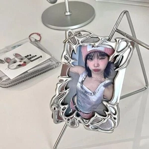 Metallic Style Photocard Holder Idol Photo Display Stand Card Storage Case - Picture 1 of 12