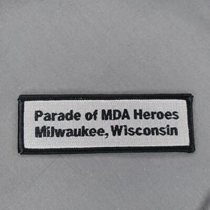 Parade of MDA Heroes Milwaukee Muscular Dystrophy 4.5" x 1.5" Tab Iron On Patch - Picture 1 of 2