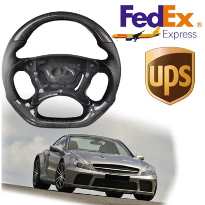 Fit Mercedes Benz R230 W219 W209 W211 CLK G55 E55 Carbon Fiber Steering Wheel - Изображение 1 из 4
