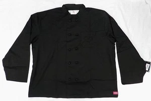 Dickies CW070304B Cloth Knot Button Black Uniform Chef Coat Jacket 2X New - Picture 1 of 6