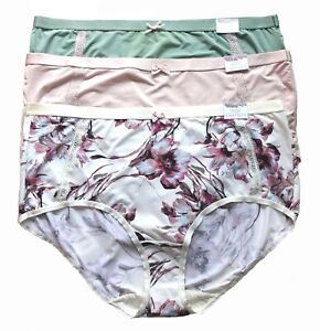 3 Lane Bryant Cacique Pink Green Extra Soft Full Brief Panties Plus 22/24 3X
