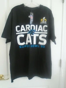 NFL Team Majestic Cardiac Cats Super Bowl 50 sz XL 100%  cotton black tee NWT - Picture 1 of 6