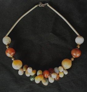 Agate Bead Collar Necklace - Made in Santa Fe - Handcrafted - 18" - Picture 1 of 1
