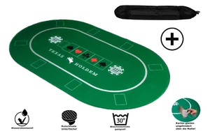 Tapis de poker professionnel 100 x 60 cm ensemble de poker support table de poker tapis support de casino - Photo 1/8