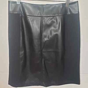 CAbi Skirt Miranda Black Faux Leather 8 Stretch 3754 Vegan Pleather - Picture 1 of 6