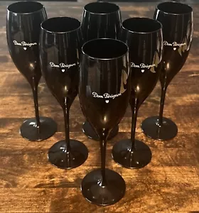 🥂Dom Pérignon Black Crystal Champagne Flutes, Set of 6 (rare & never used) - Picture 1 of 2