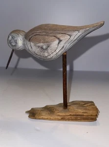 Señuelo tallado a mano Shorebird firmado Bill Walker pieza de arte popular de colección 1983 - Imagen 1 de 11