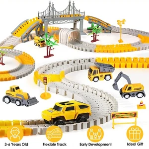 340Pcs Construction Race Track Set Kids Toys Flexible Car Track Playset Gift - Picture 1 of 16