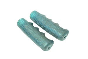 VINTAGE 1970s SCHWINN APPROVED BLUE SPARKLE BICYCLE 110 MM HANDLEBAR GRIPS - Picture 1 of 4