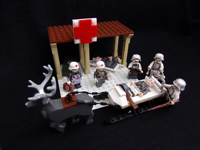 German field hospital with reindeer "ambulance" East Front WW2 - Image 1 of 4