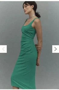 Sleeveless Square Neck Back Scoop Silhouette Midi Dress - Picture 1 of 4